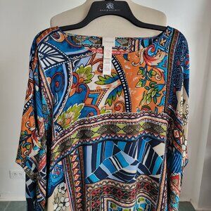 Chicos Women's Multi-Color Patterned Poncho Style Tunic Top (Size: L/XL)
